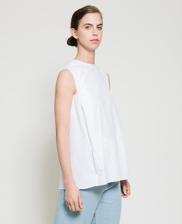 Gary Bigeni Safil Fold Top in White Gary Bigeni Safil Fold Top in White