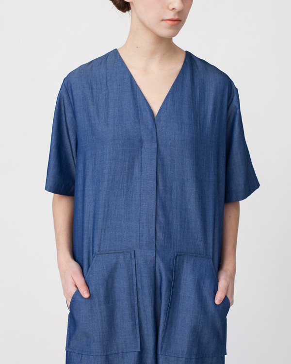 Achro Tencil Denim Dress in Dark Blue Achro Tencil Denim Dress in Dark Blue