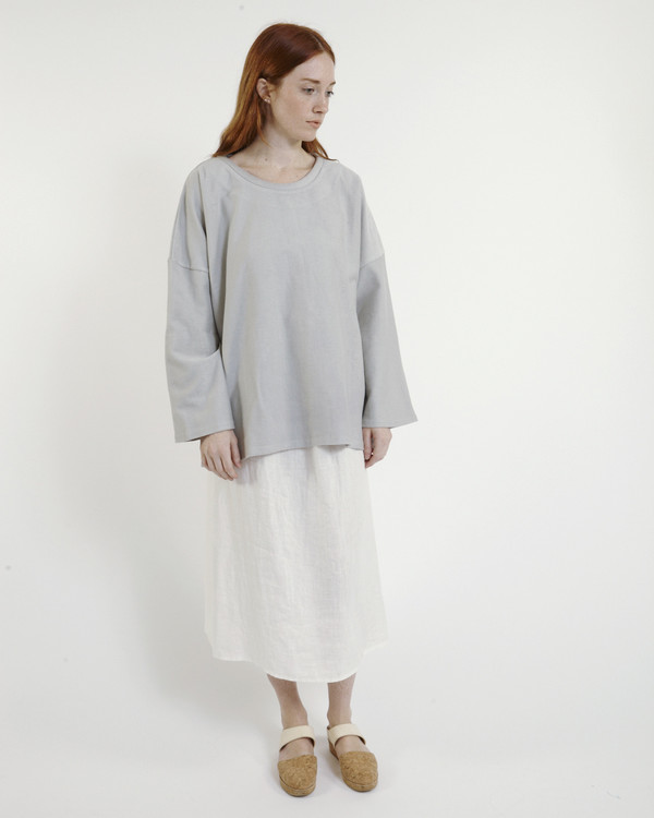 Revisited Matters Tubular Collar Sweatshirt in Blue Revisited Matters Tubular Collar Sweatshirt in Blue