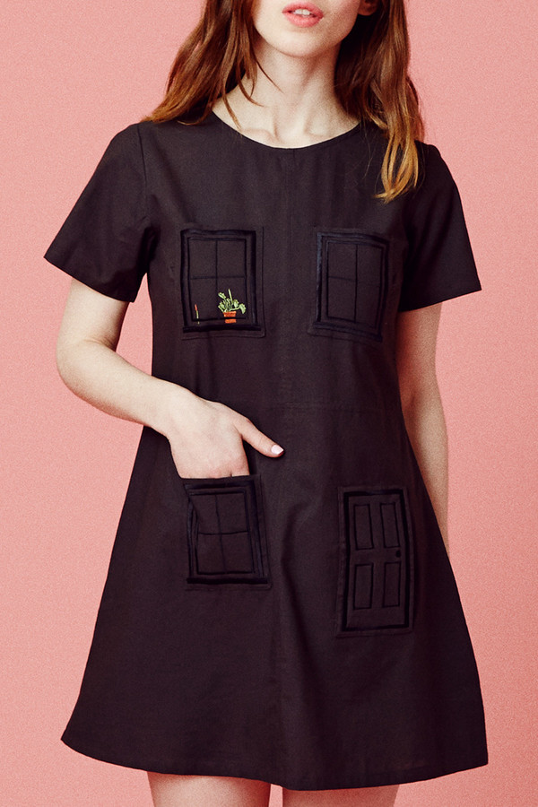 Samantha Pleet House Dress - Black Samantha Pleet House Dress - Black