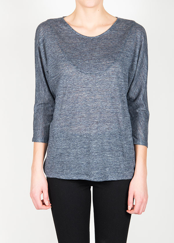 Objects Without Meaning - Edie 3/4 Tee in Deepest Blue Objects Without Meaning - Edie 3/4 Tee in Deepest Blue
