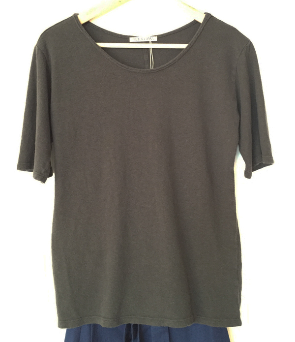 Black Crane Back Seam Tee - Charcoal Black Crane Back Seam Tee - Charcoal