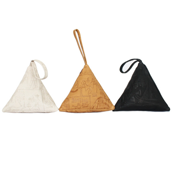 Pyramid Bag, Embossed Black Pyramid Bag, Embossed Black