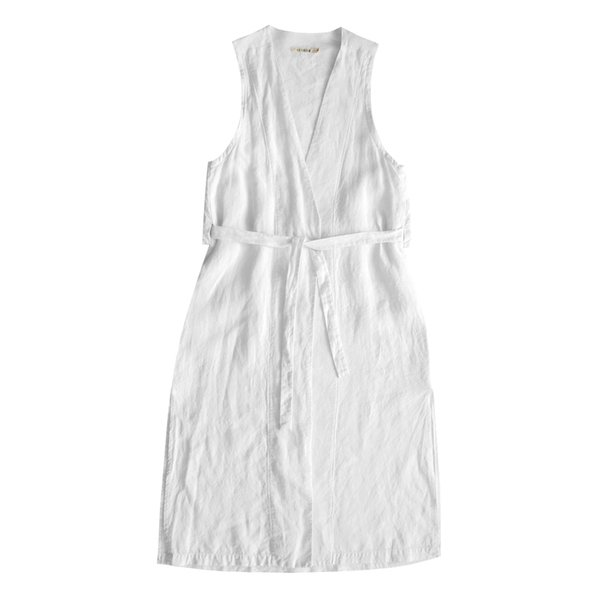 Ali Golden Linen Waist Coat - White Ali Golden Linen Waist Coat - White