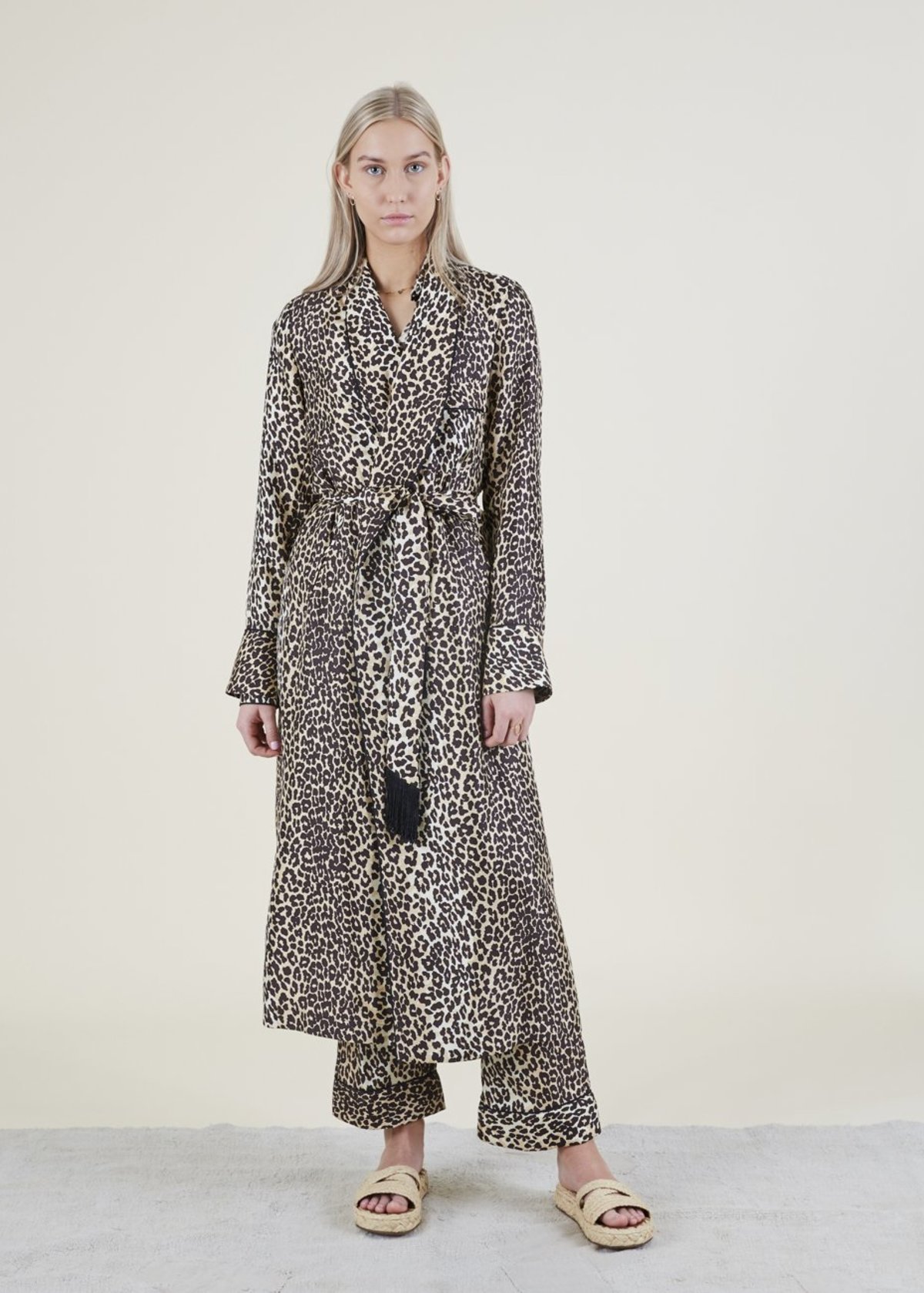 cheetah silk robe