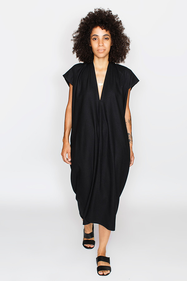 Miranda Bennett Everyday Dress, Oversized, Silk Noil in Black Miranda Bennett Everyday Dress, Oversized, Silk Noil in Black