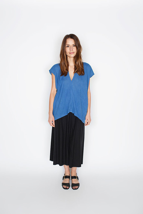 Miranda Bennett Everyday Top, Cotton Gauze in Indigo Miranda Bennett Everyday Top, Cotton Gauze in Indigo
