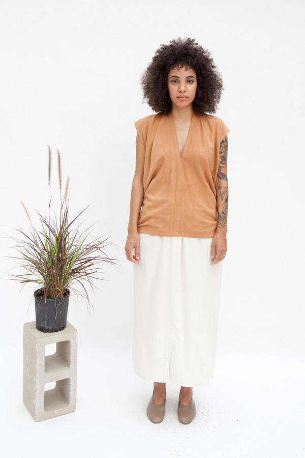 Miranda Bennett Everyday Top, Silk Noil in Camel Miranda Bennett Everyday Top, Silk Noil in Camel