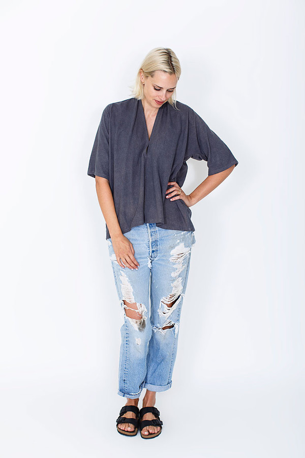 Miranda Bennett Muse Top, Silk Noil in Coal Miranda Bennett Muse Top, Silk Noil in Coal