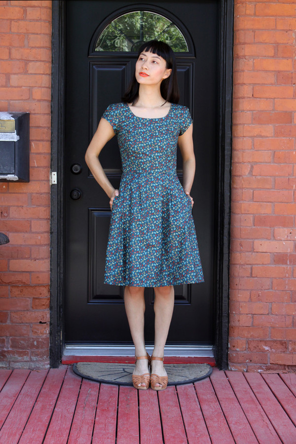 Birds of North America Macaw Dress (Teal Fans) Birds of North America Macaw Dress (Teal Fans)