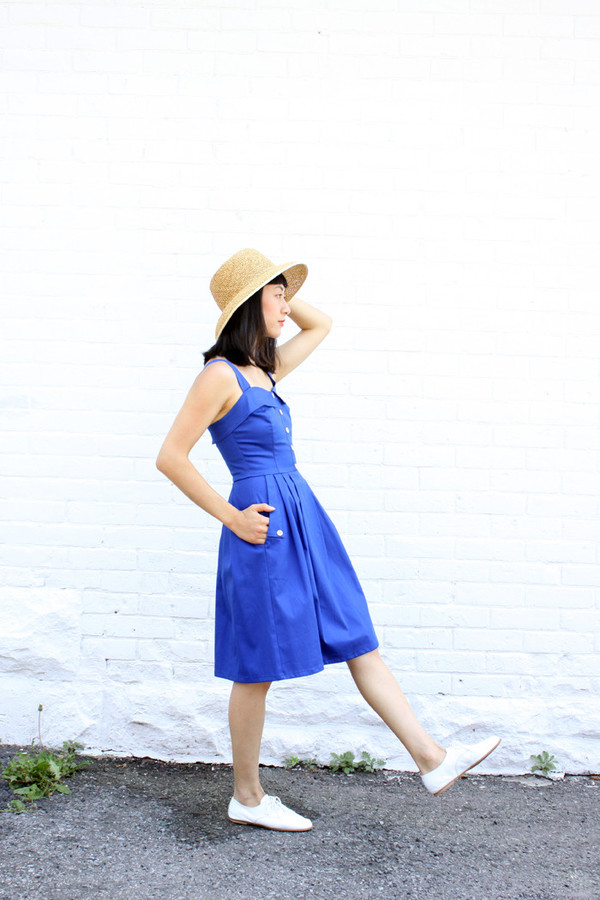 Birds of North America Tyrant Dress Royal Blue Birds of North America Tyrant Dress Royal Blue