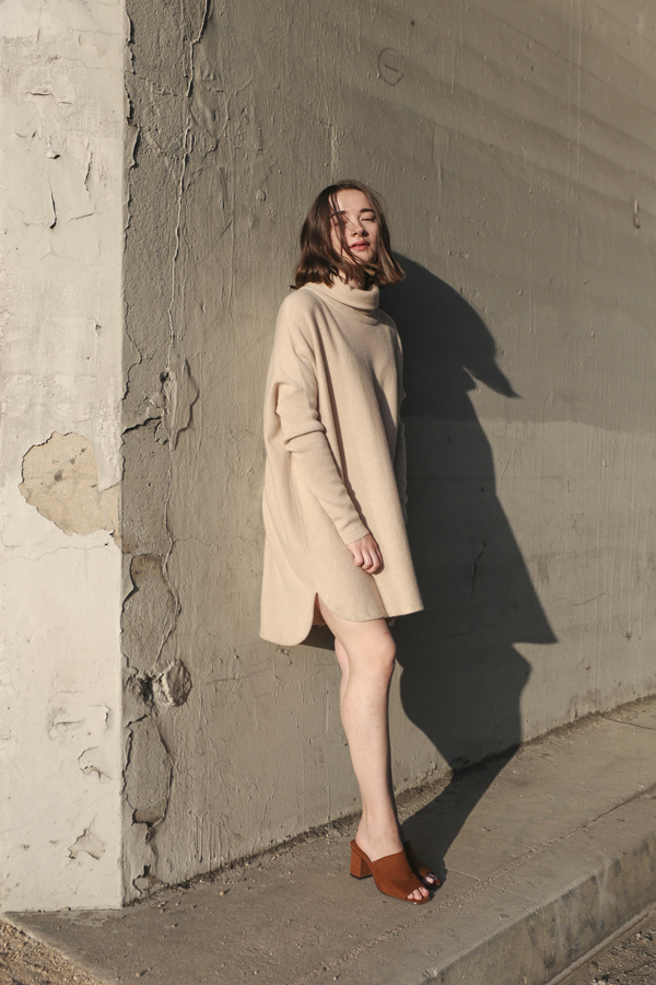 PRE-ORDER - Objects Without Meaning Cashmere Turtleneck Tunic, Oat PRE-ORDER - Objects Without Meaning Cashmere Turtleneck Tunic, Oat