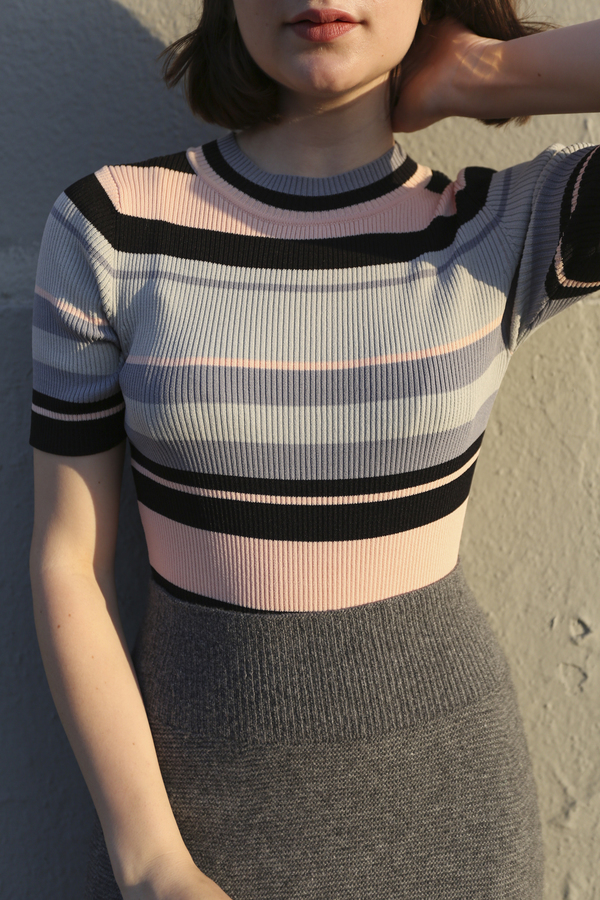 PRE-ORDER - Objects Without Meaning Rib Tee, Dark Stripes PRE-ORDER - Objects Without Meaning Rib Tee, Dark Stripes