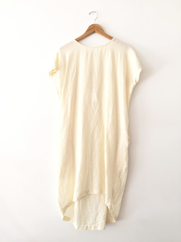Black Crane Pleated Cocoon Dress - Cream Black Crane Pleated Cocoon Dress - Cream