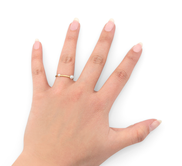 18K Peripheral Double Pearl Ring by Satomi Kawakita 18K Peripheral Double Pearl Ring by Satomi Kawakita