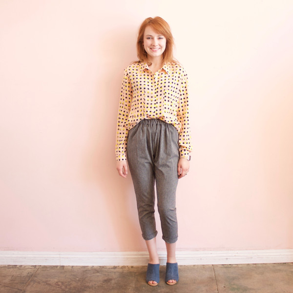 Dusen Dusen collared buttondown - peach double dot Dusen Dusen collared buttondown - peach double dot