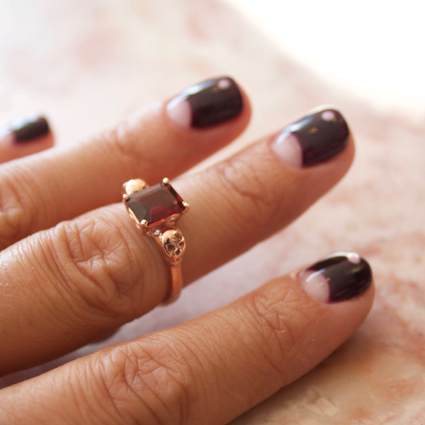 Goldengrove Jewelry garnet skull ring Goldengrove Jewelry garnet skull ring