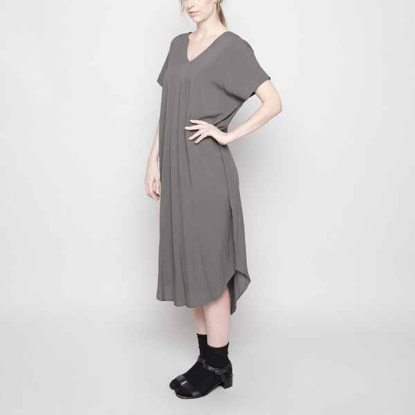 7115 by Szeki Cap Sleeve Reversible Maxi- Gray FW16 7115 by Szeki Cap Sleeve Reversible Maxi- Gray FW16