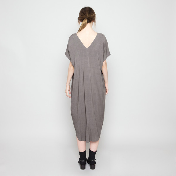 7115 by Szeki Cap Sleeve Reversible Maxi- Gray FW16 7115 by Szeki Cap Sleeve Reversible Maxi- Gray FW16