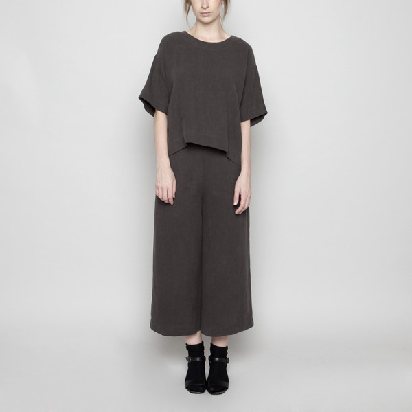 7115 by Szeki Wide-Legged Cropped Trouser-Gray FW16 7115 by Szeki Wide-Legged Cropped Trouser-Gray FW16