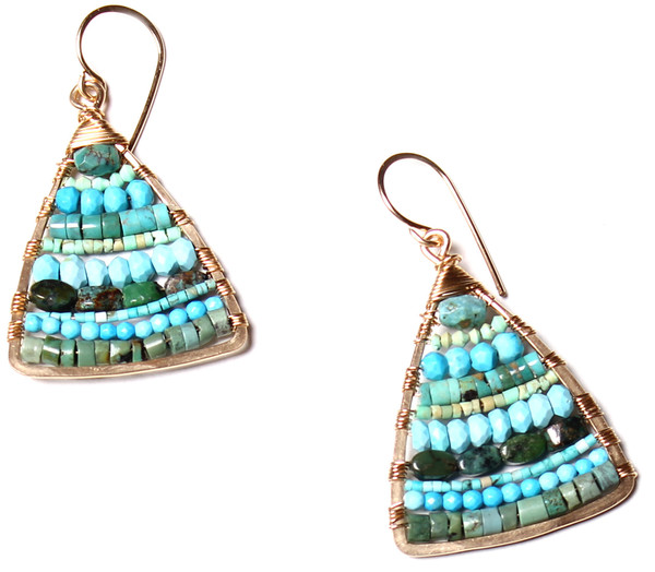 James and Jezebelle Turquoise Triangle Paddle Earring James and Jezebelle Turquoise Triangle Paddle Earring