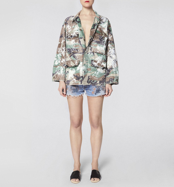 rialto jean project Make Fashion Not War Camo Jacket rialto jean project Make Fashion Not War Camo Jacket