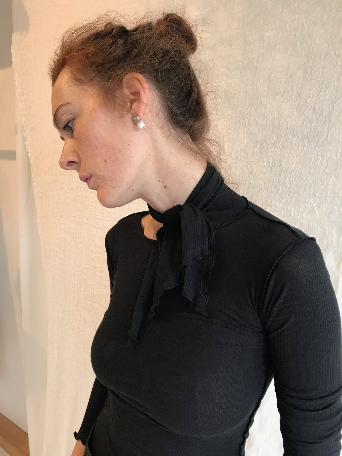 Baserange Pava Long Sleeve Cotton Rib top - Black | Garmentory
