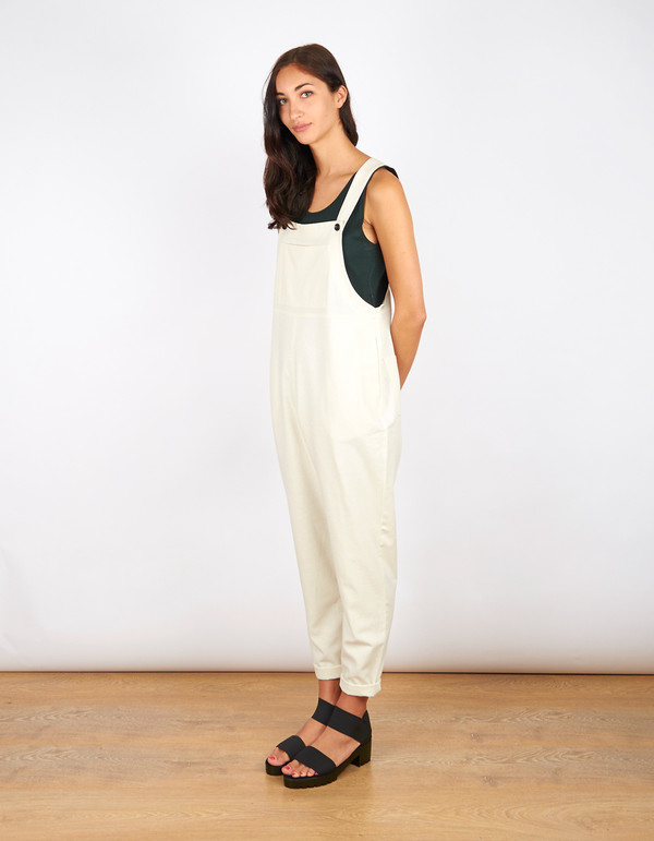 Dusen Dusen Raw Silk Overalls Ivory Dusen Dusen Raw Silk Overalls Ivory