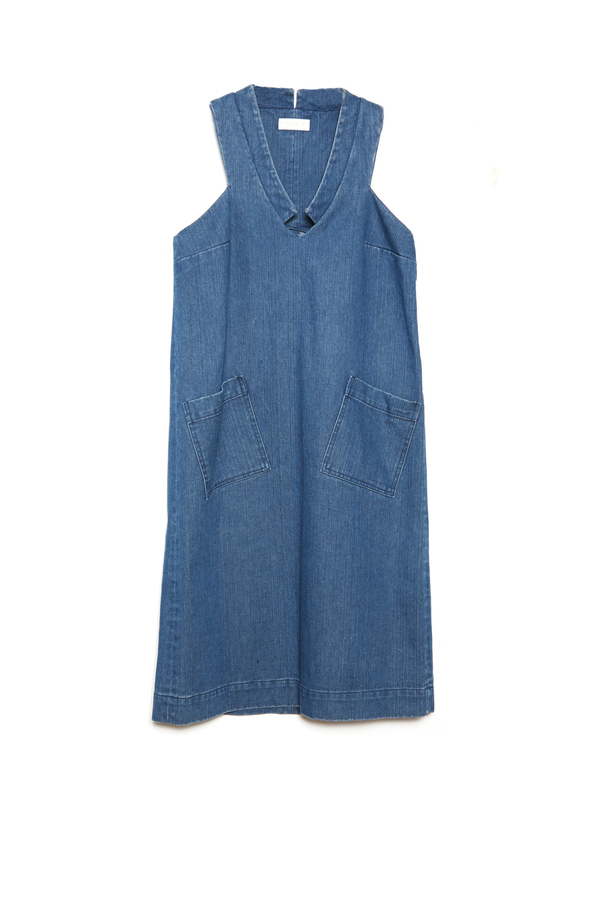 Carleen Diamond Neck Dress - Blue Carleen Diamond Neck Dress - Blue