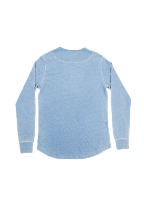 Men's The West is Dead - Henley in Light Wash Indigo Men's The West is Dead - Henley in Light Wash Indigo