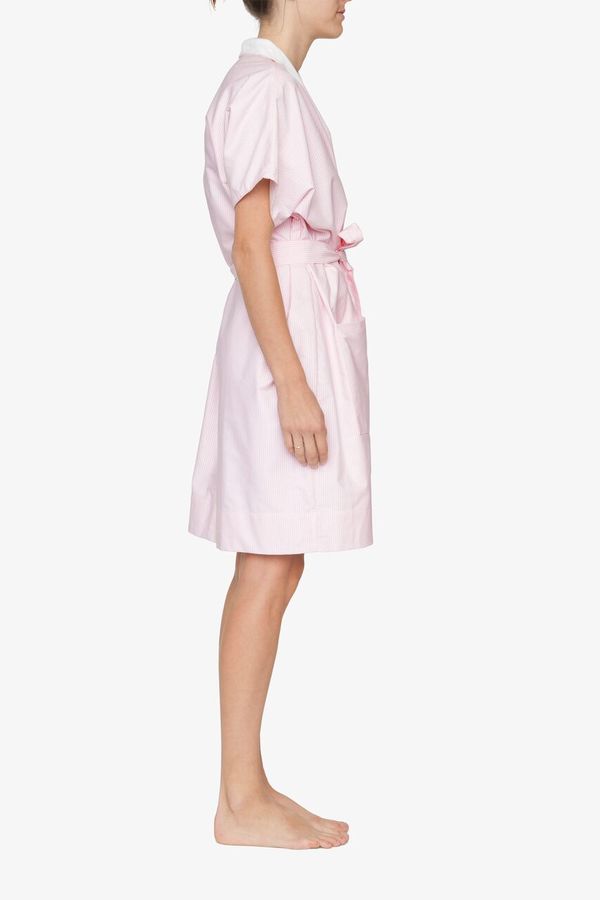 The Sleep Shirt Reversible Robe Pink Oxford Stripe The Sleep Shirt Reversible Robe Pink Oxford Stripe