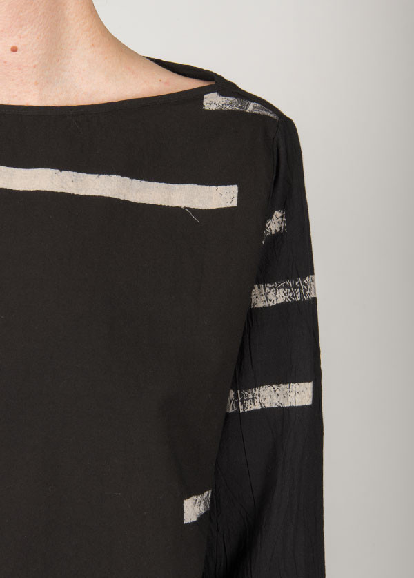 Uzi - Broken Stripe Long Sleeve Tee in Black Uzi - Broken Stripe Long Sleeve Tee in Black