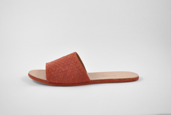 The Palatines Shoes Caelum Slide Sandal - Clay Hex Leather The Palatines Shoes Caelum Slide Sandal - Clay Hex Leather
