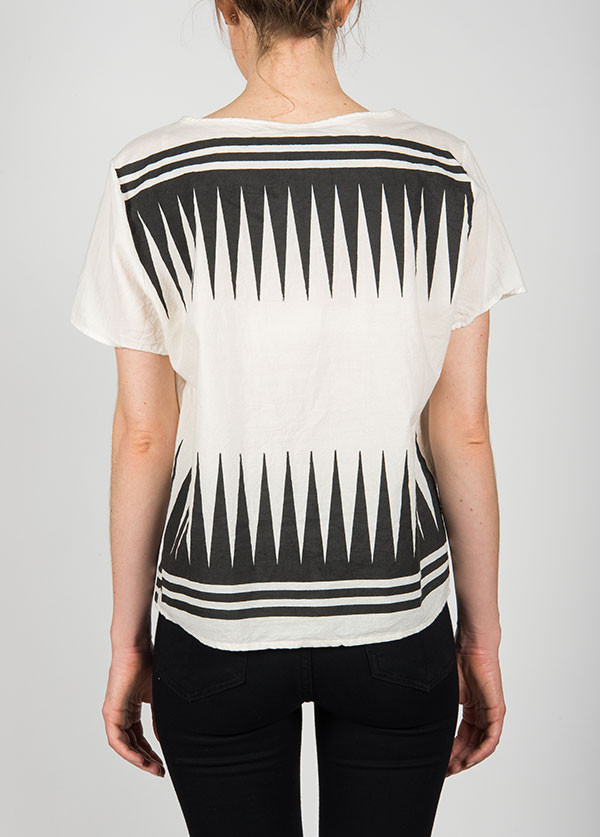 Uzi - Spike Woven Tee in Cream Uzi - Spike Woven Tee in Cream