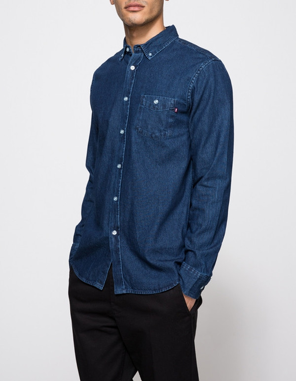 Men's Obey Keble Denim Shirt Men's Obey Keble Denim Shirt