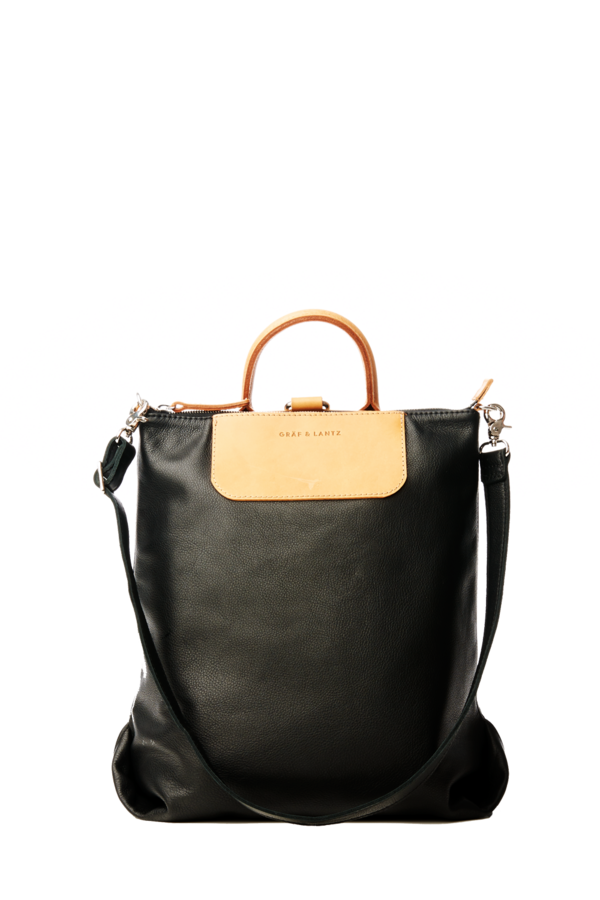 Graf & Lantz Bedford Convertible Backpack Black and Tan Leather Graf & Lantz Bedford Convertible Backpack Black and Tan Leather