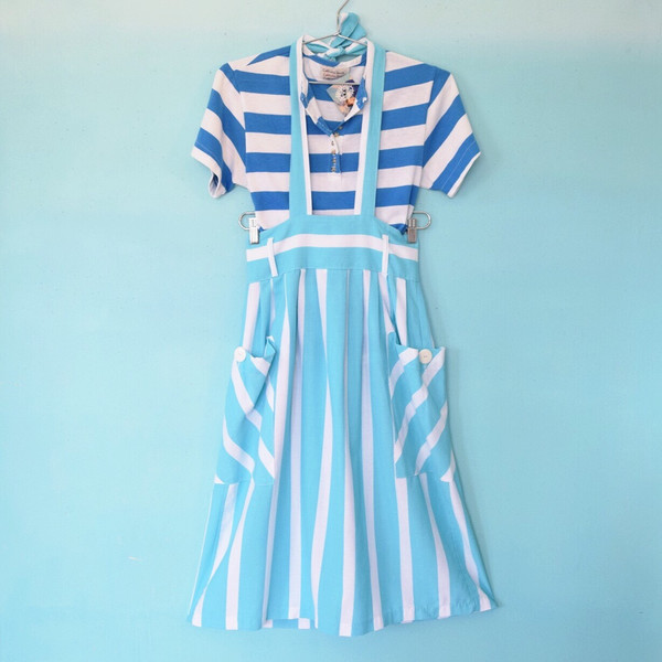 Turquoise & White Skirt w/ Halter Strap Turquoise & White Skirt w/ Halter Strap