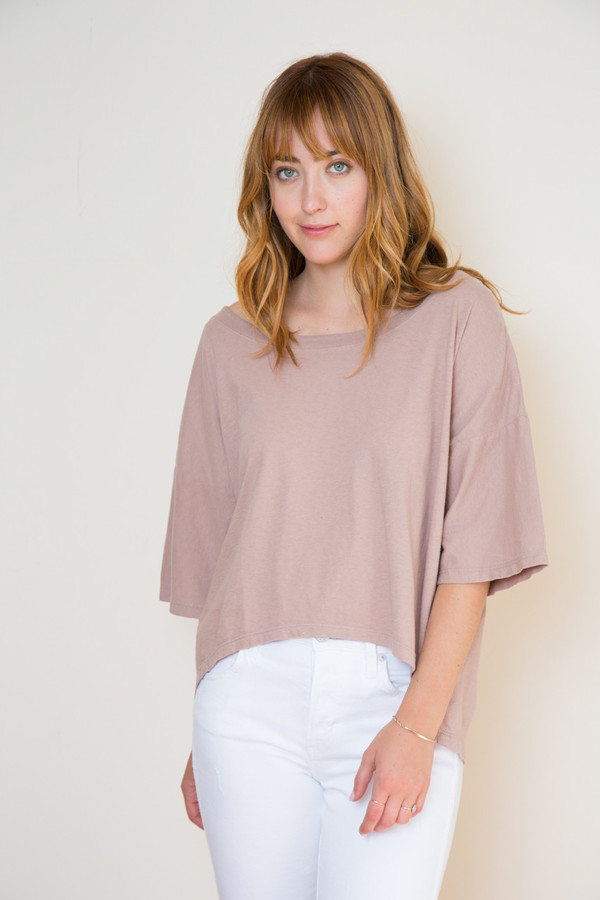Atelier Delphine Oversized Boyfriend Tee in Mauve Taupe Atelier Delphine Oversized Boyfriend Tee in Mauve Taupe