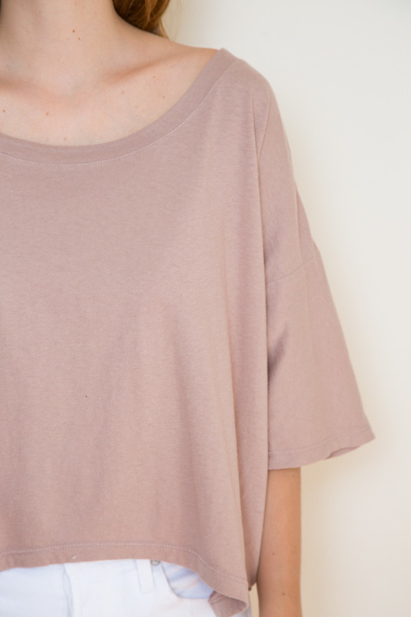 Atelier Delphine Oversized Boyfriend Tee in Mauve Taupe Atelier Delphine Oversized Boyfriend Tee in Mauve Taupe