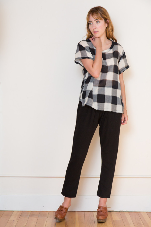 Stateside Gauze Plaid Blouse Stateside Gauze Plaid Blouse