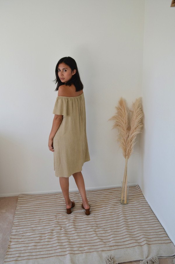 BETWEEN TEN Beverly Dress - Beige Stripe BETWEEN TEN Beverly Dress - Beige Stripe