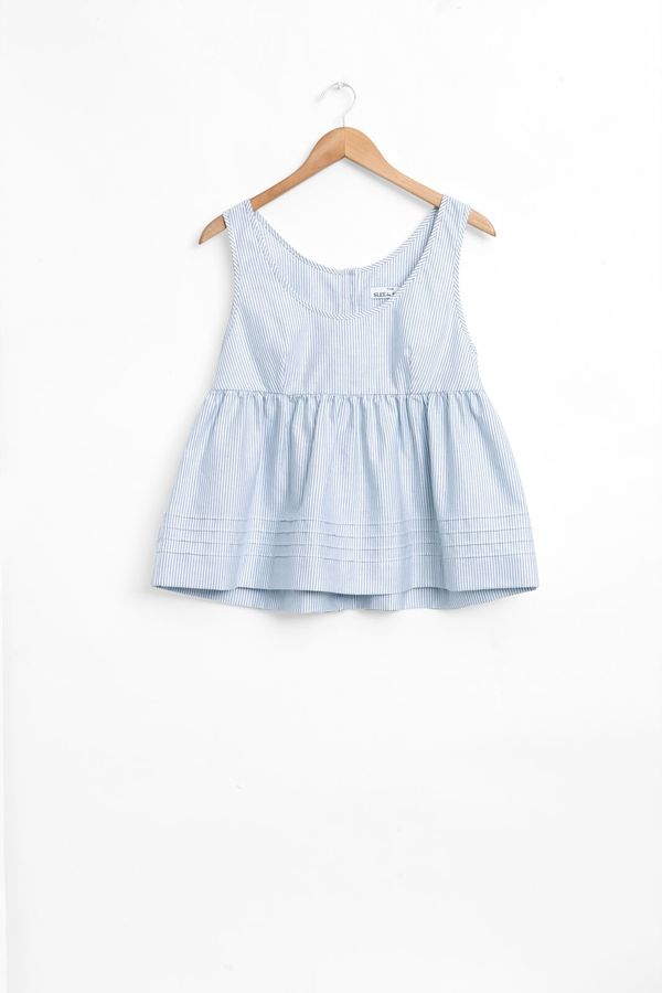 The Sleep Shirt Babydoll Top in Blue Oxford Stripe The Sleep Shirt Babydoll Top in Blue Oxford Stripe