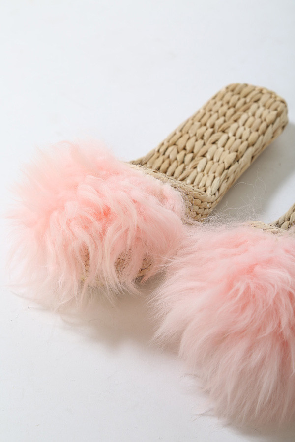 FOLK FORTUNE BLUSH FUR SLIPPER FOLK FORTUNE BLUSH FUR SLIPPER