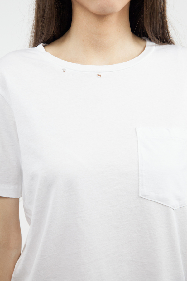 AMO Tomboy Pkt Tee - White AMO Tomboy Pkt Tee - White
