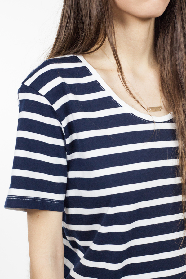Kowtow Building Block Scoop Tee - Navy & White Kowtow Building Block Scoop Tee - Navy & White