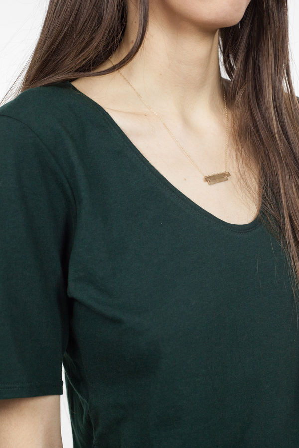 Kowtow Building Block V Tee - Bottle Green Kowtow Building Block V Tee - Bottle Green