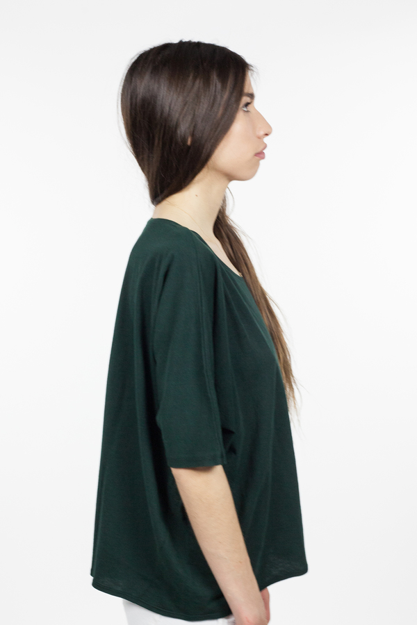 Kowtow Building Block Oversize Top - Bottle Green Kowtow Building Block Oversize Top - Bottle Green