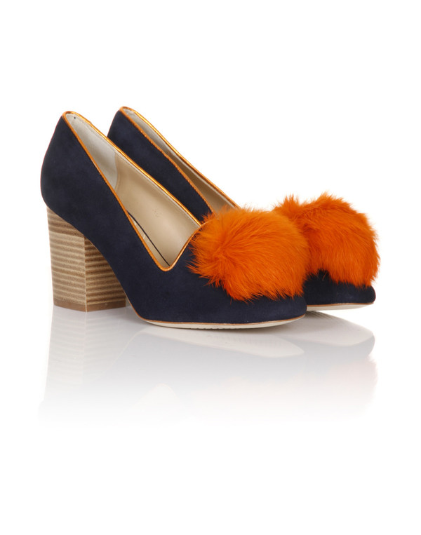 Minna Parikka - Alice Navy & Orange Suede Pump Minna Parikka - Alice Navy & Orange Suede Pump