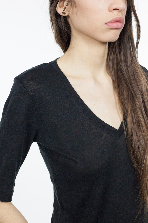 Emerson Fry Luxe Emerson Tee - Black Linen Emerson Fry Luxe Emerson Tee - Black Linen
