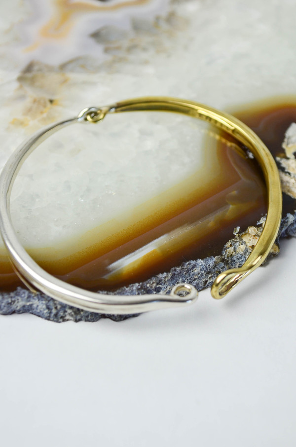 K/ller Brass and Silver Hinged Bangle K/ller Brass and Silver Hinged Bangle